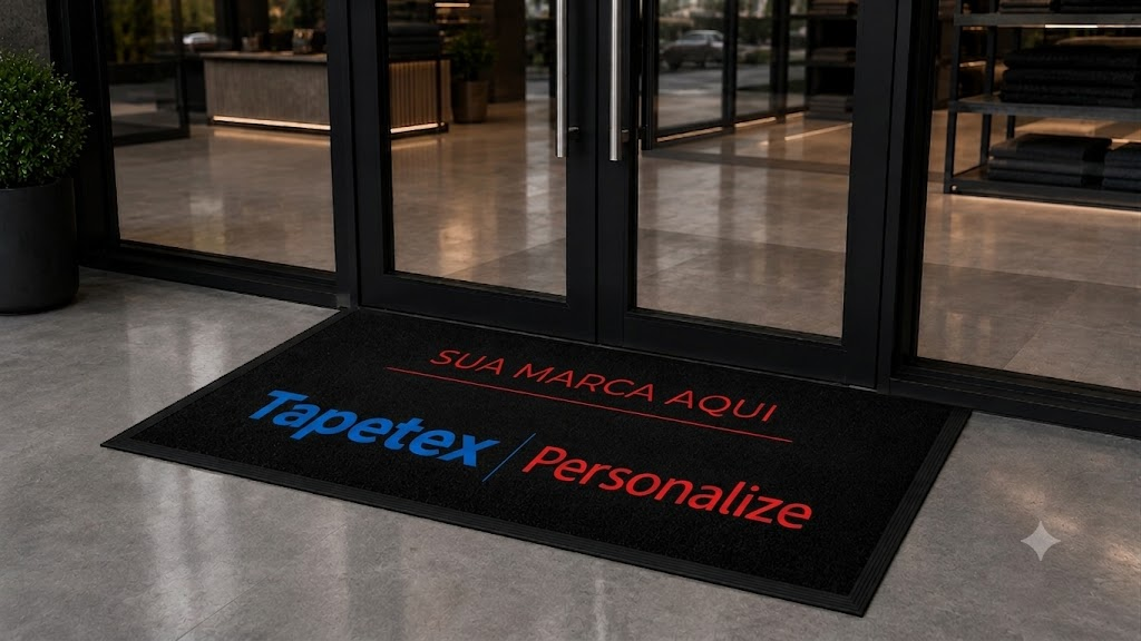 Tapete personalizado Tapetex com sua marca na entrada